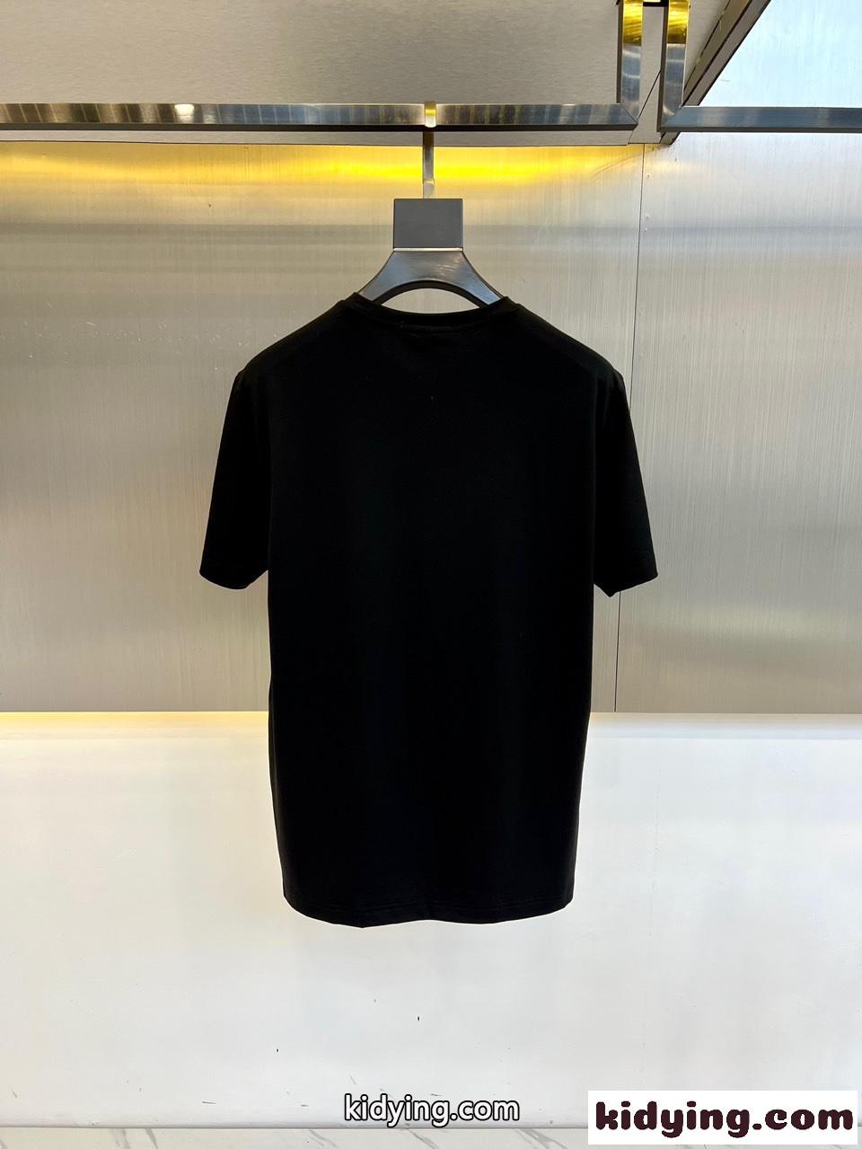 スカルプリント コットン 半袖Tシャツ アレキサンダー・マックイーン Tシャツ コピー ブラック-4