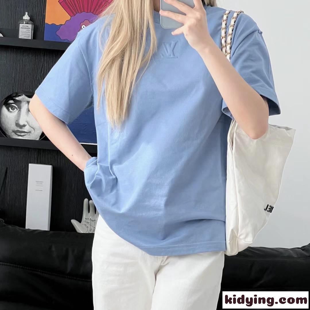 シンプル クルーネック コットン 半袖Tシャツ ルイ・ヴィトン Tシャツ コピー ユニセックス-5