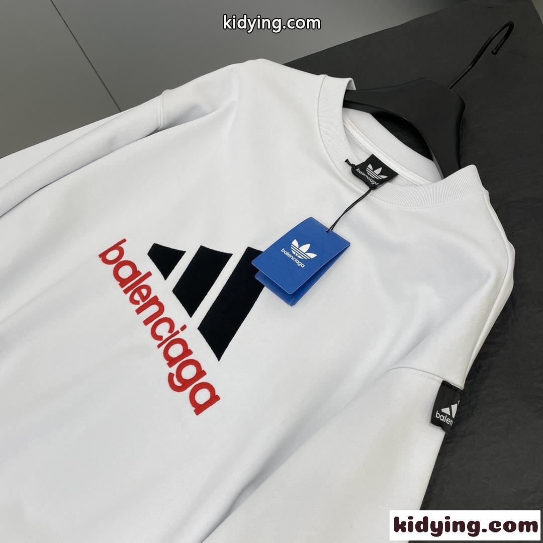 BALENCIAGA x ADIDAS オーバーサイズ スウェットシャツ バレンシアガ パーカー コピー ホワイト-1