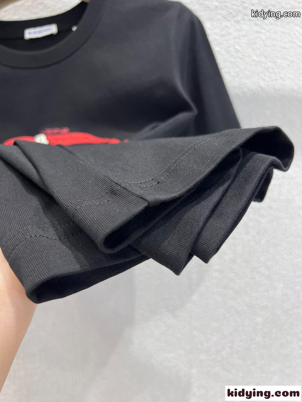 人気 おしゃれ EKD コットンTシャツ バーバリー Tシャツ コピー ブラック-3