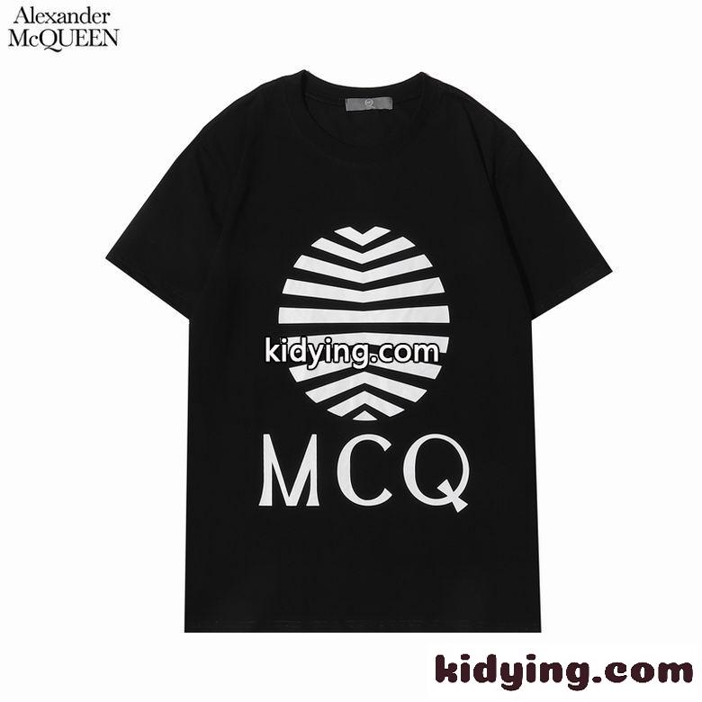 おしゃれ 快適 アレキサンダー・マックイーン 半袖Tシャツ コピー 定番 ゆったり プリント クルーネック シンプル カジュアル-1