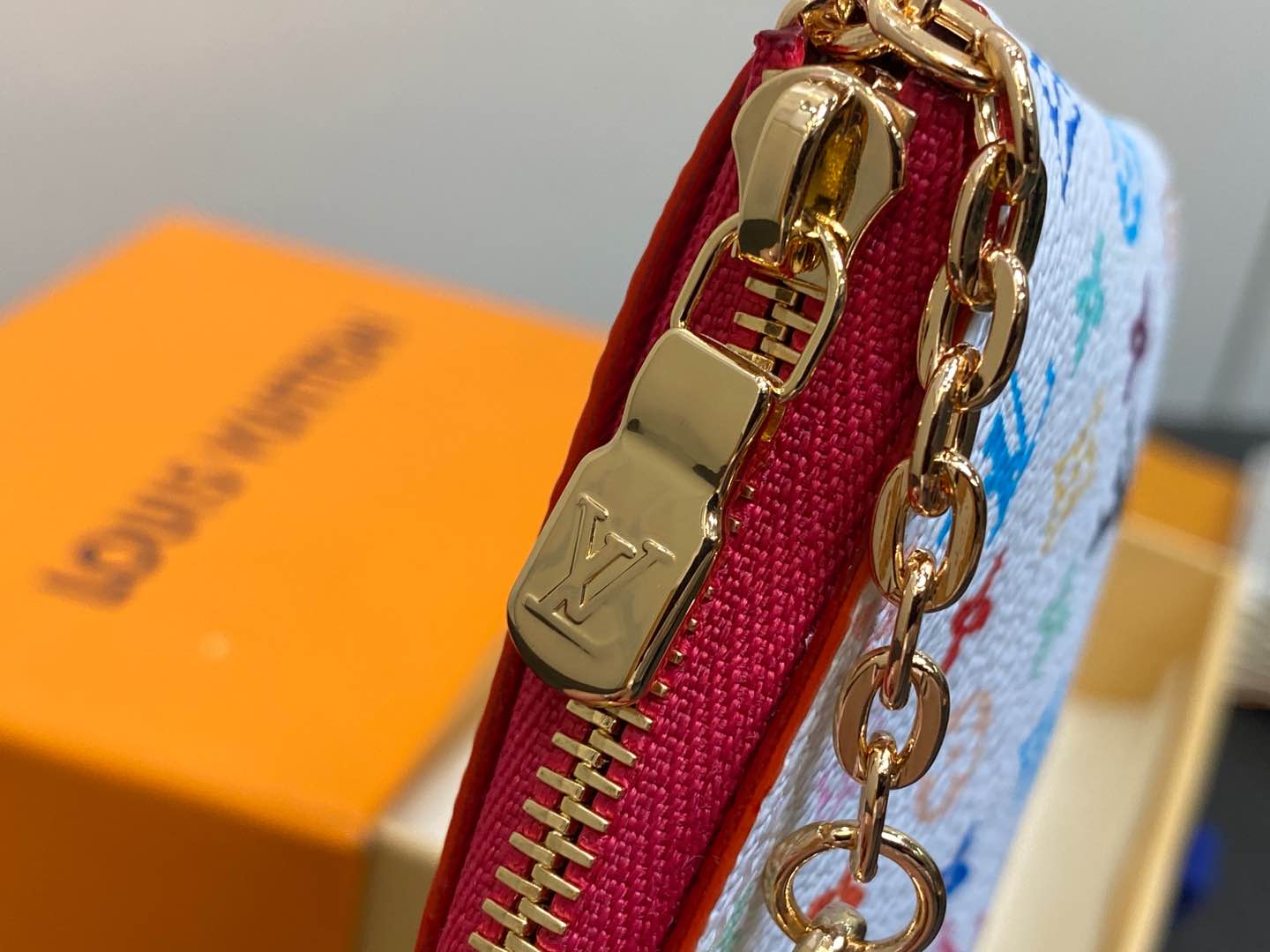 M13664 LV × TM ポシェット・クレ ルイヴィトン 財布 スーパーコピー キーケース ホワイト-1
