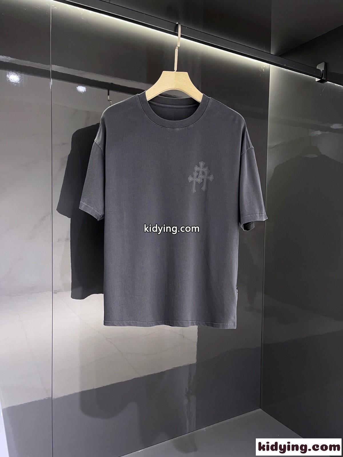 ゆったり リラックス クルーネック クロムハーツ 半袖Tシャツ コピー コットン トップス-1