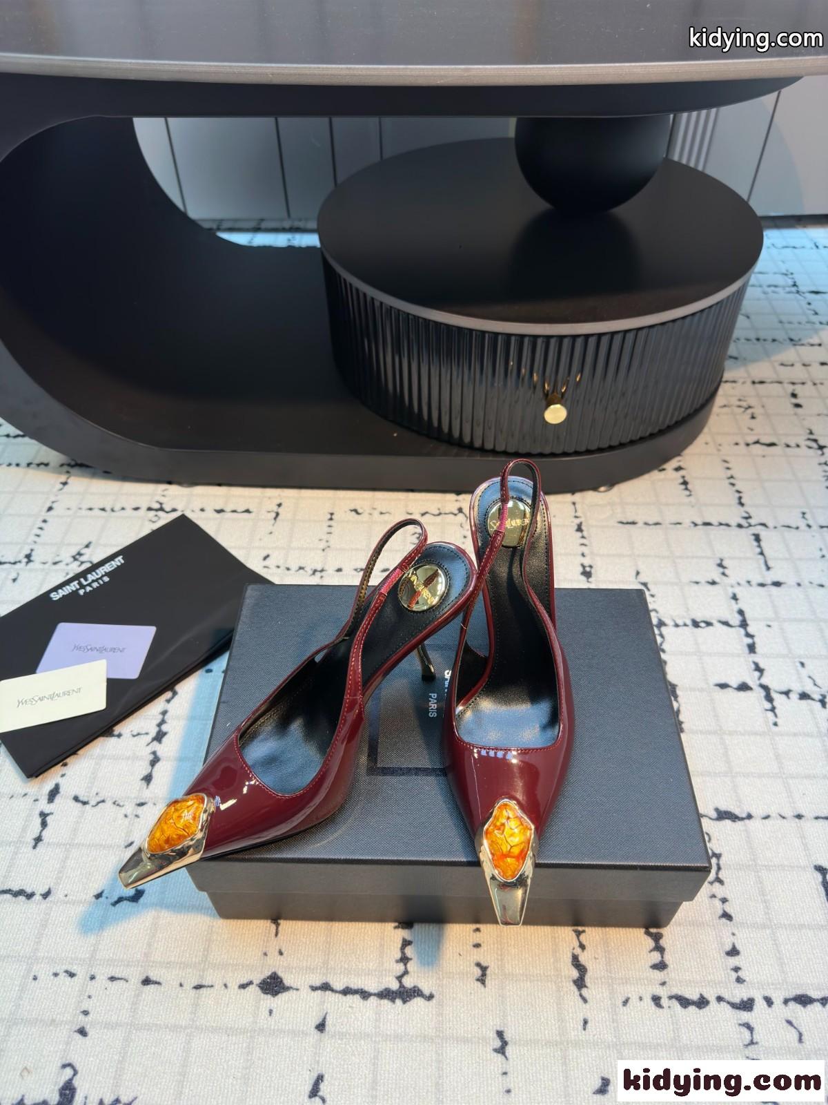 エレガント YSL ルル スリングバックパンプス イヴ・サンローラン コピー レッド-1