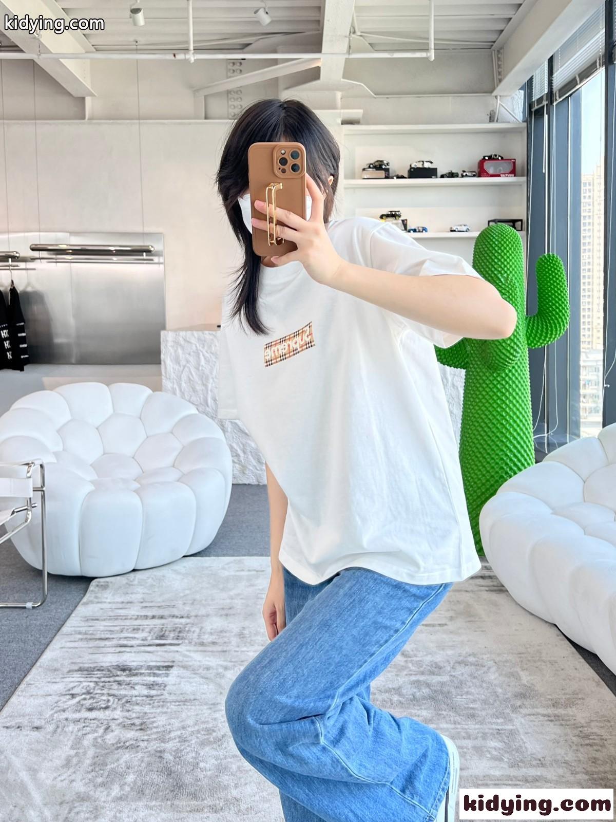 ゆったり 快適 クルーネック レディース 半袖 トップス カジュアル シュプリーム tシャツ コピー 定番 おしゃれ 人気-1