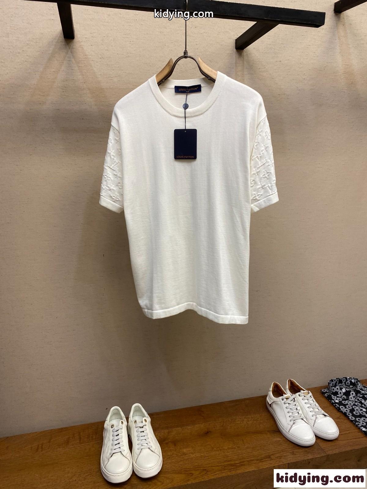 ショートスリーブシグネチャークルーネック ルイ・ヴィトン Tシャツ コピー ホワイト-0