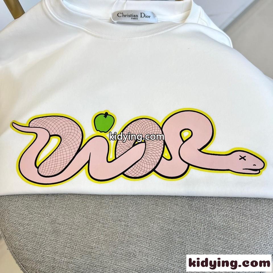 シンプル ロゴ入り 長袖Tシャツ クリスチャン・ディオール Tシャツ コピー ホワイト-2