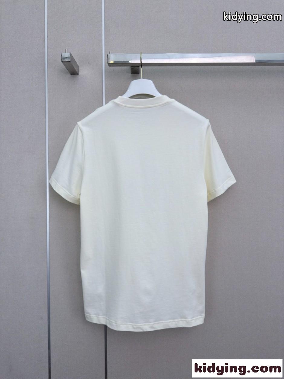 お洒落 アンカーモチーフ クルーネック半袖Tシャツ モンクレール Tシャツ 偽物 オフホワイト-3