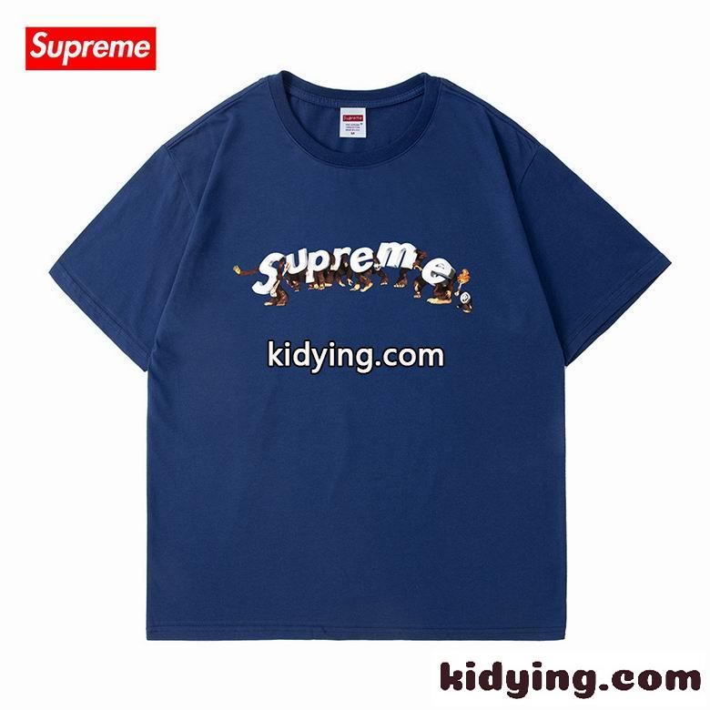 ユニセックス 人気 シンプル 8色あり 着心地いい ゆったり 半袖 シュプリーム tシャツ コピー おしゃれ ロゴ 定番-2