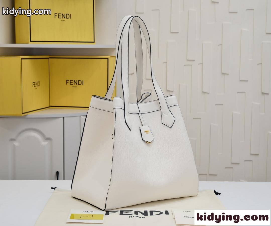 Fendi Origami ラージ 変形バッグ フェンディ バッグ コピー ホワイトレザー-3