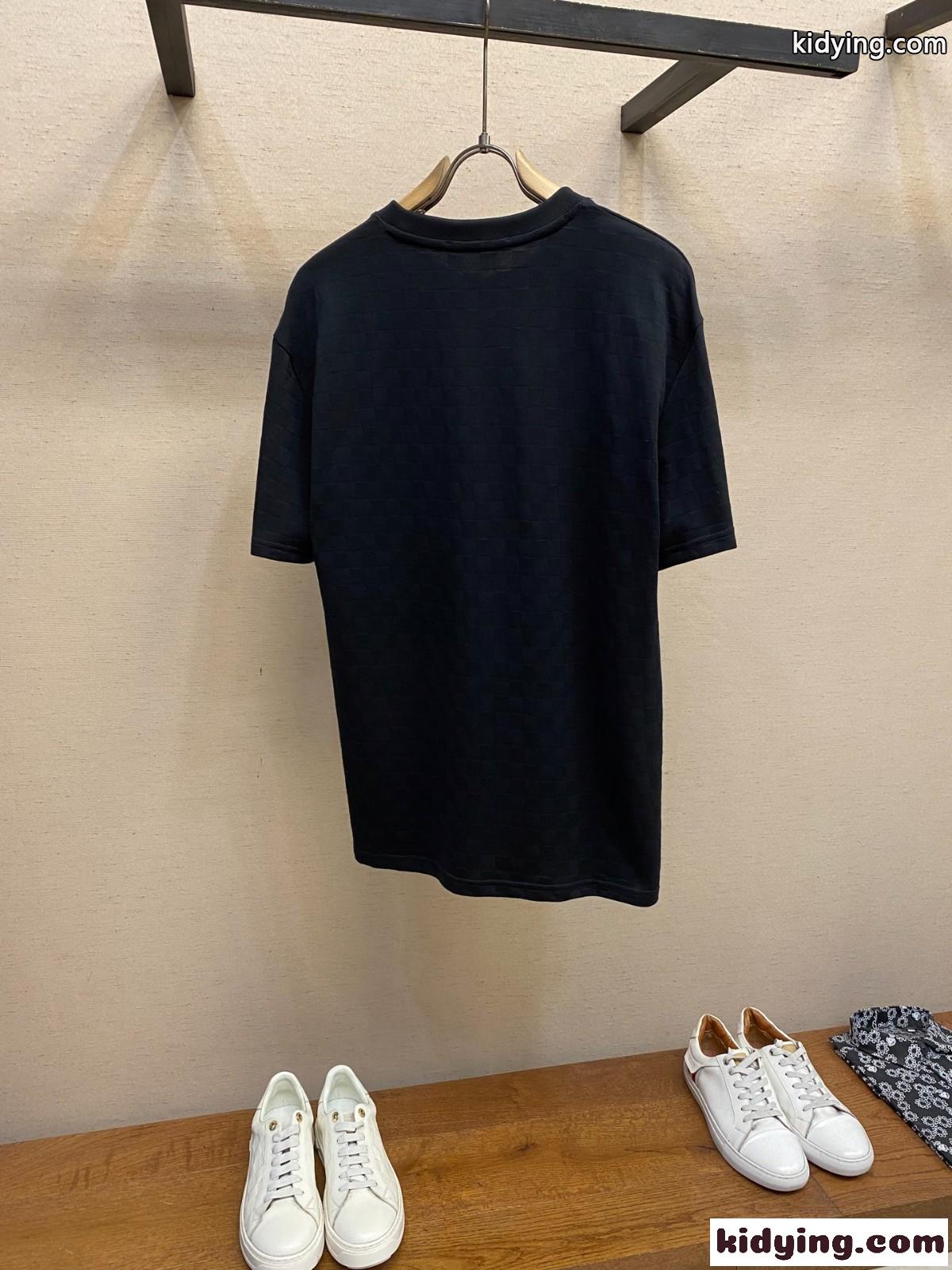 エンベリッシュド ダミエ ピケTシャツ ルイ・ヴィトン Tシャツ コピー クルーネック-1