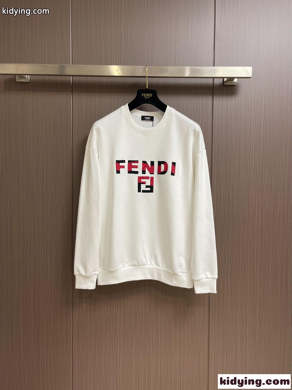 定番 ロゴ入り フェンディ Tシャツ コピー クルーネック スウェットシャツ-0