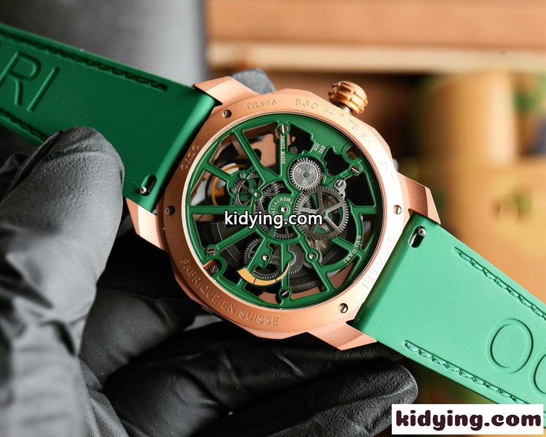 ブルガリ 時計 コピー 存在感抜群 スケルトン ウォッチ 腕時計 44mm-4