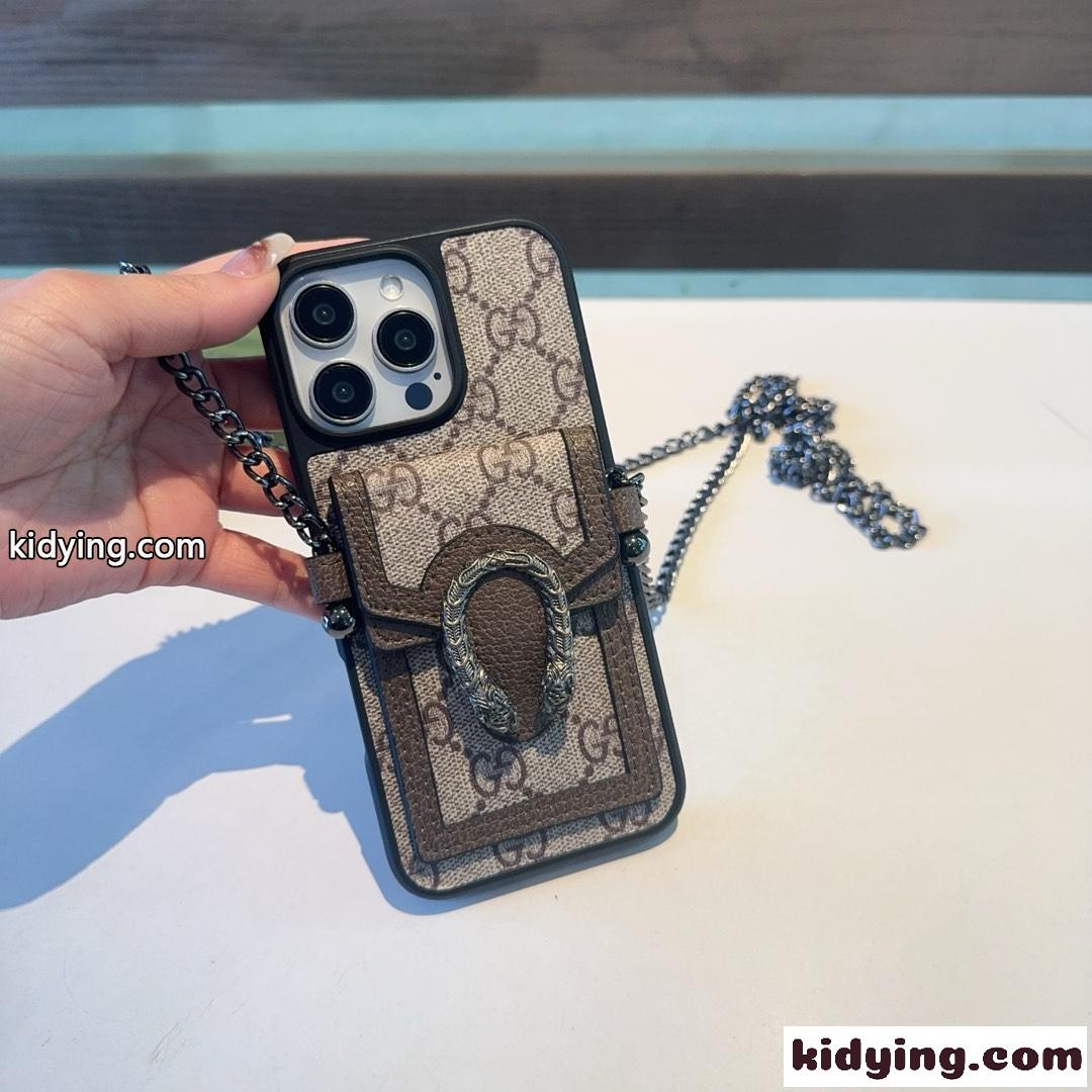 お洒落 ポケット付き スマホケース グッチ アイフォンケース 偽物 斜め掛け iPhone16-0