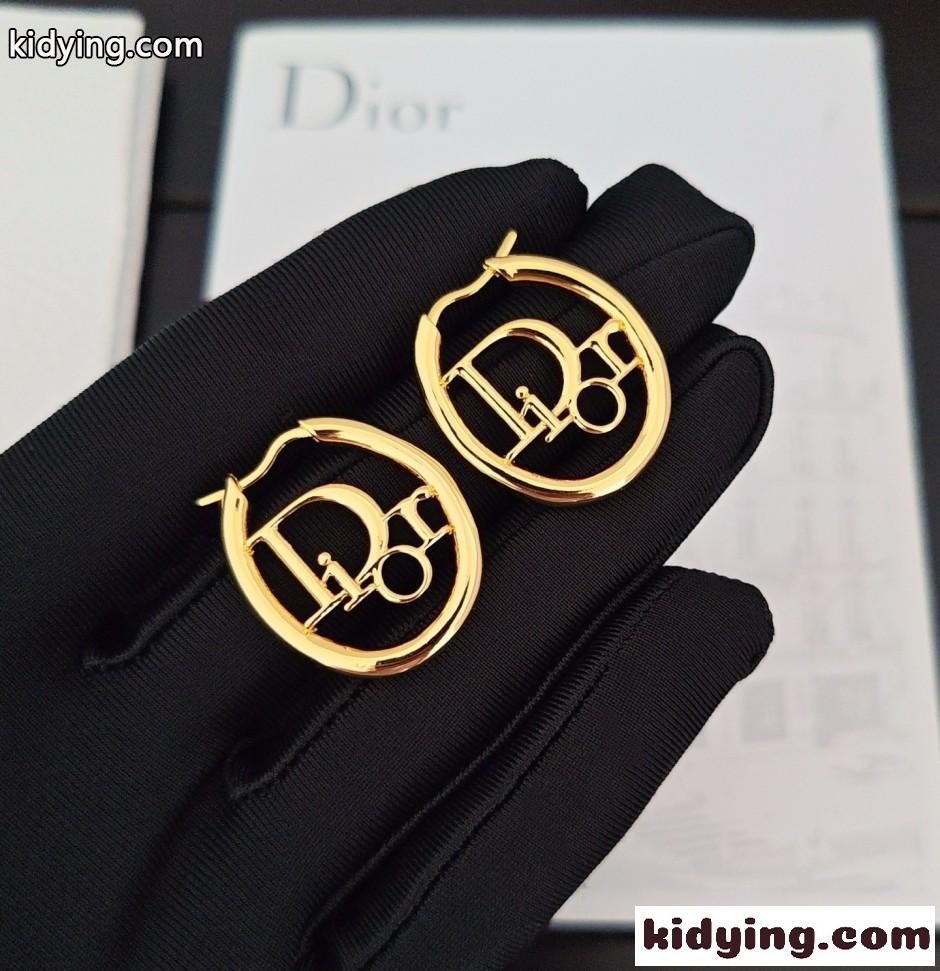 Dior Oblique フープピアス クリスチャン・ディオール イヤリング 偽物-4