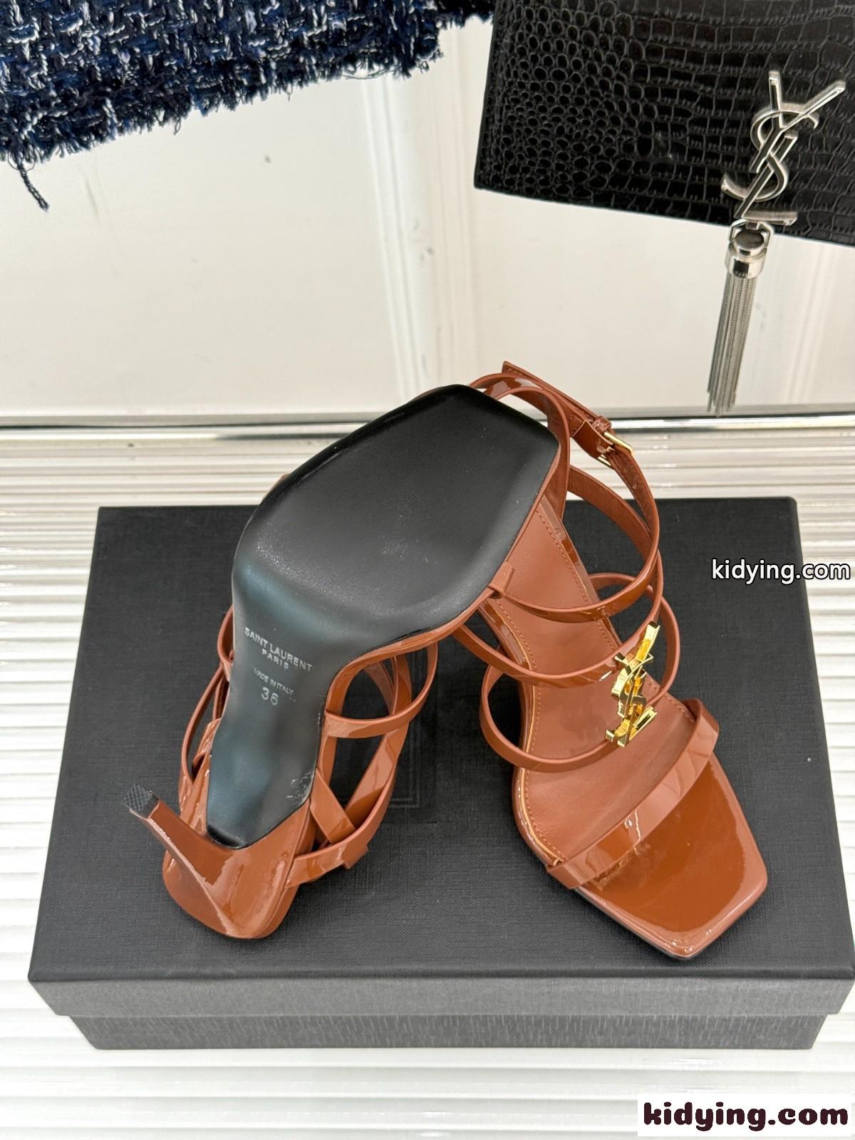 スタイルアップ YSL カサンドラ サンダル イヴ・サンローラン スーパーコピー ブラウン-3