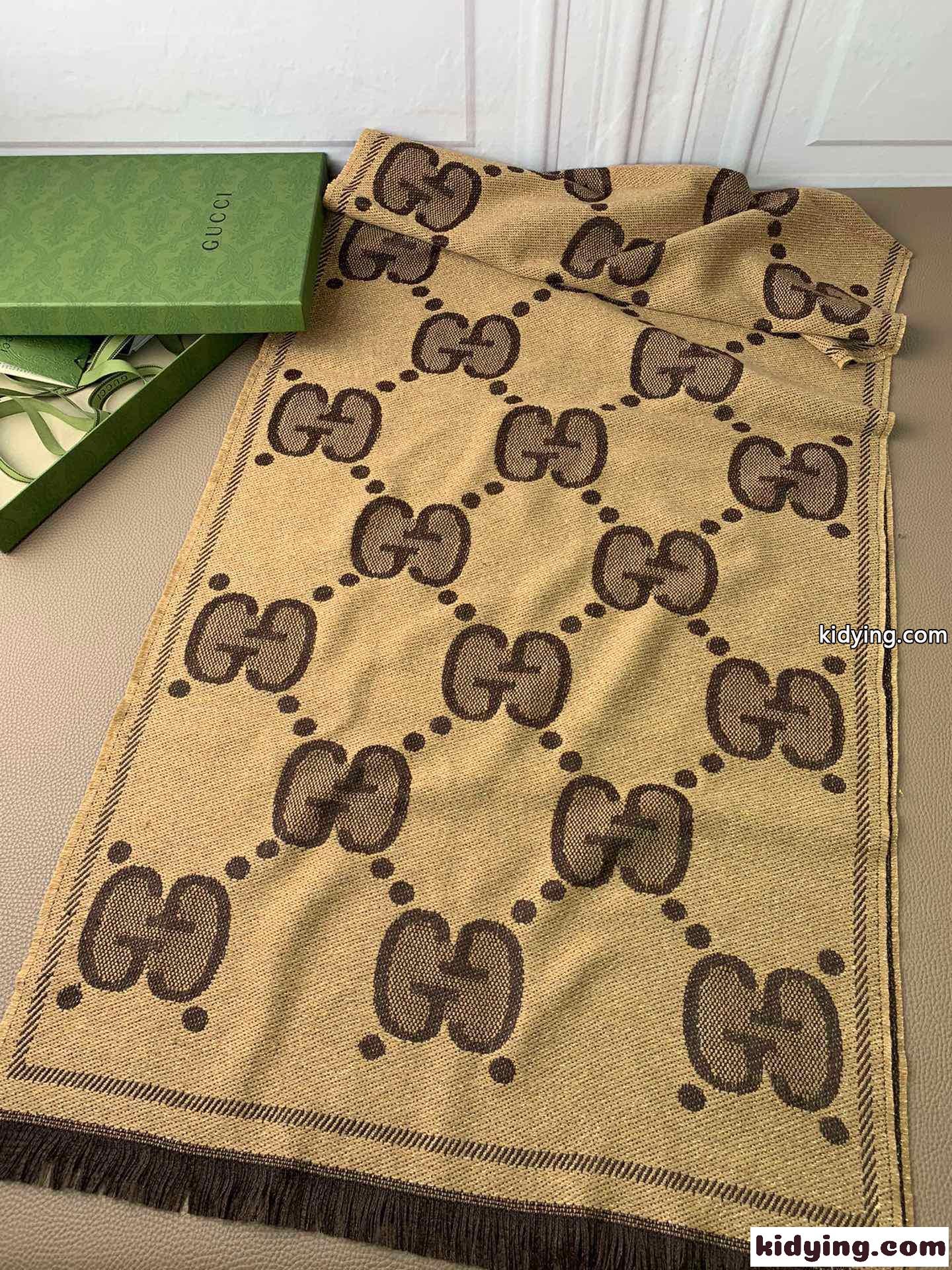 GGカシミア ラメ ジャカード マフラー グッチ スカーフ コピー 45*195CM ユニセックス-3