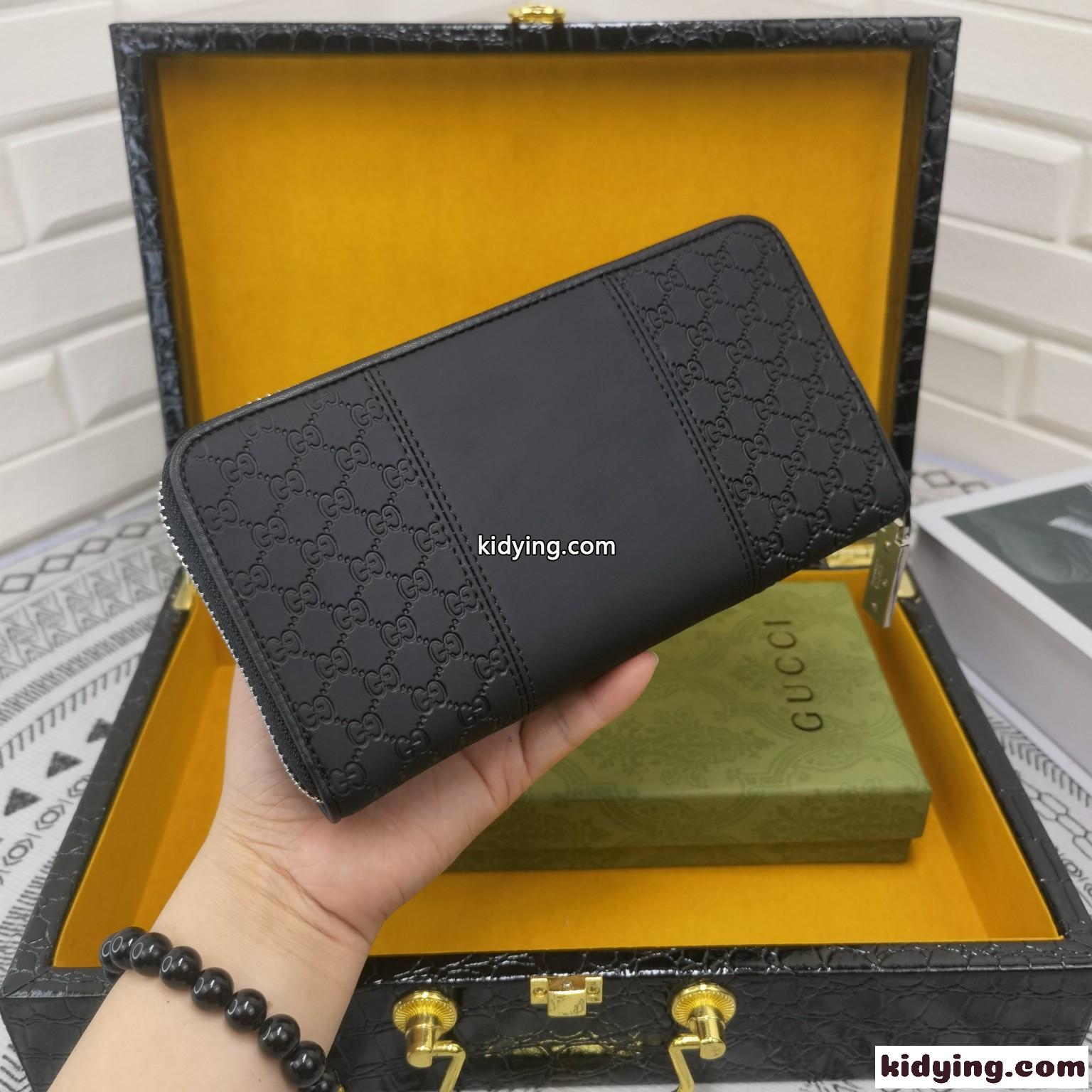 メンズ 定番 人気 グッチ 財布 コピー 高級感 型押し GG ラウンド 長財布 レザー ウォレット-1