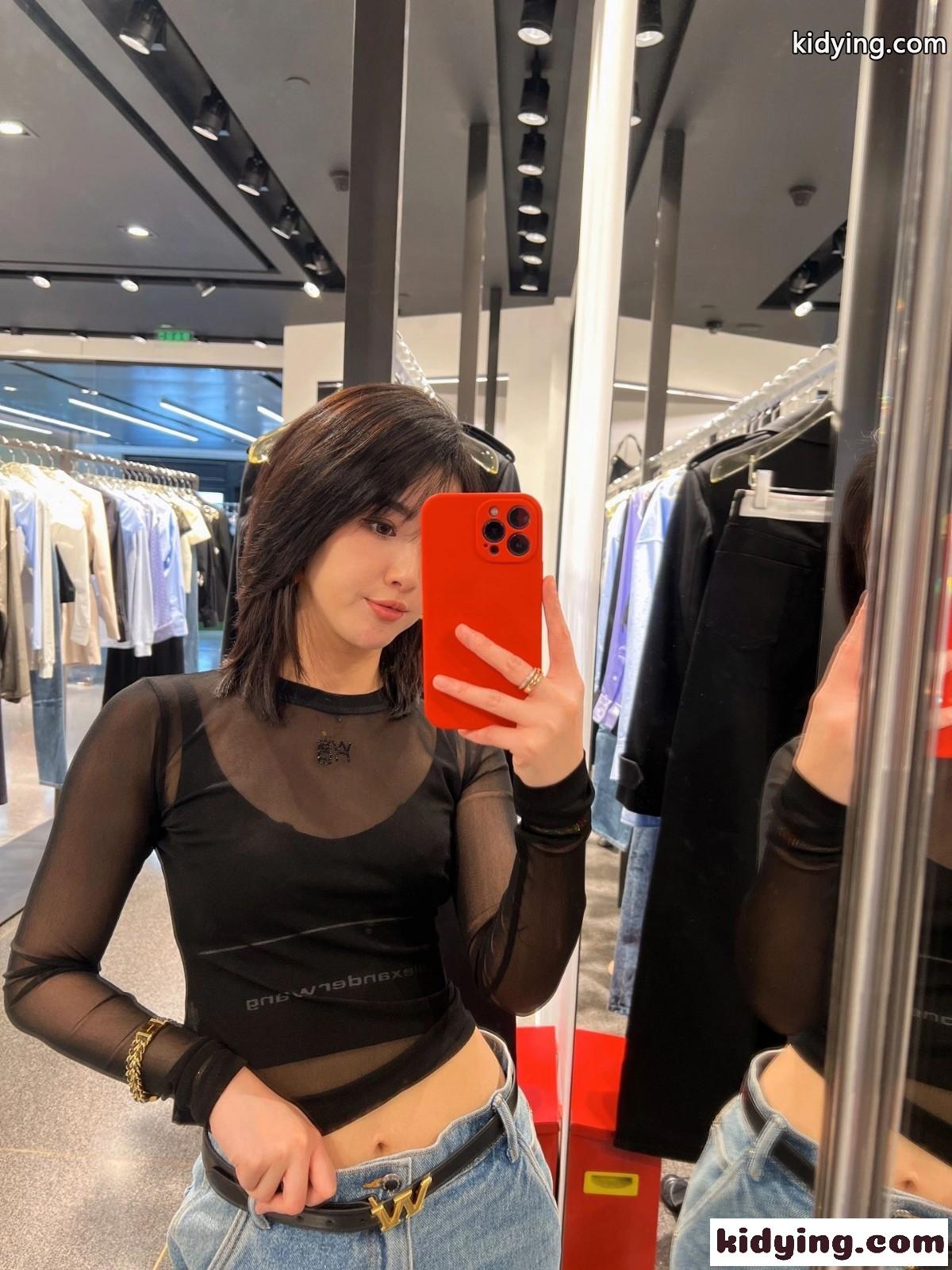 セクシー メッシュ クルーネック アレキサンダーワング Tシャツ コピー ブラック-4
