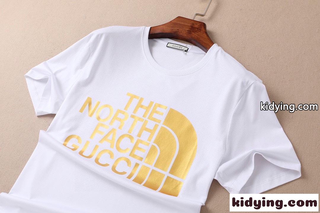 THE NORTH FACE x GUCCI 人気 ロゴ プリント グッチ 半袖Tシャツ コピー クルーネック トップス-3