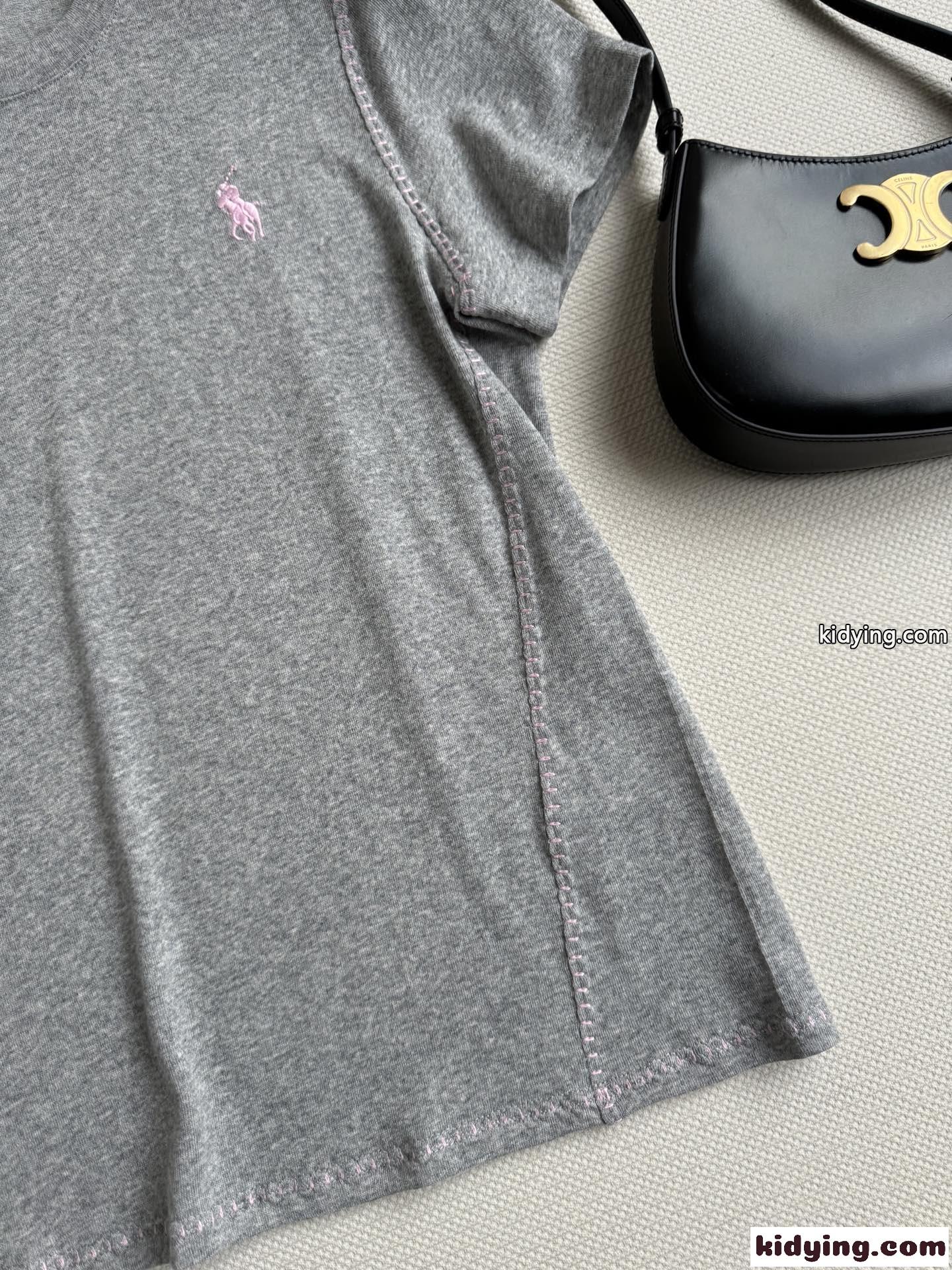 おしゃれ クルーネック 半袖Tシャツ ラルフローレン Tシャツ コピー グレー-3