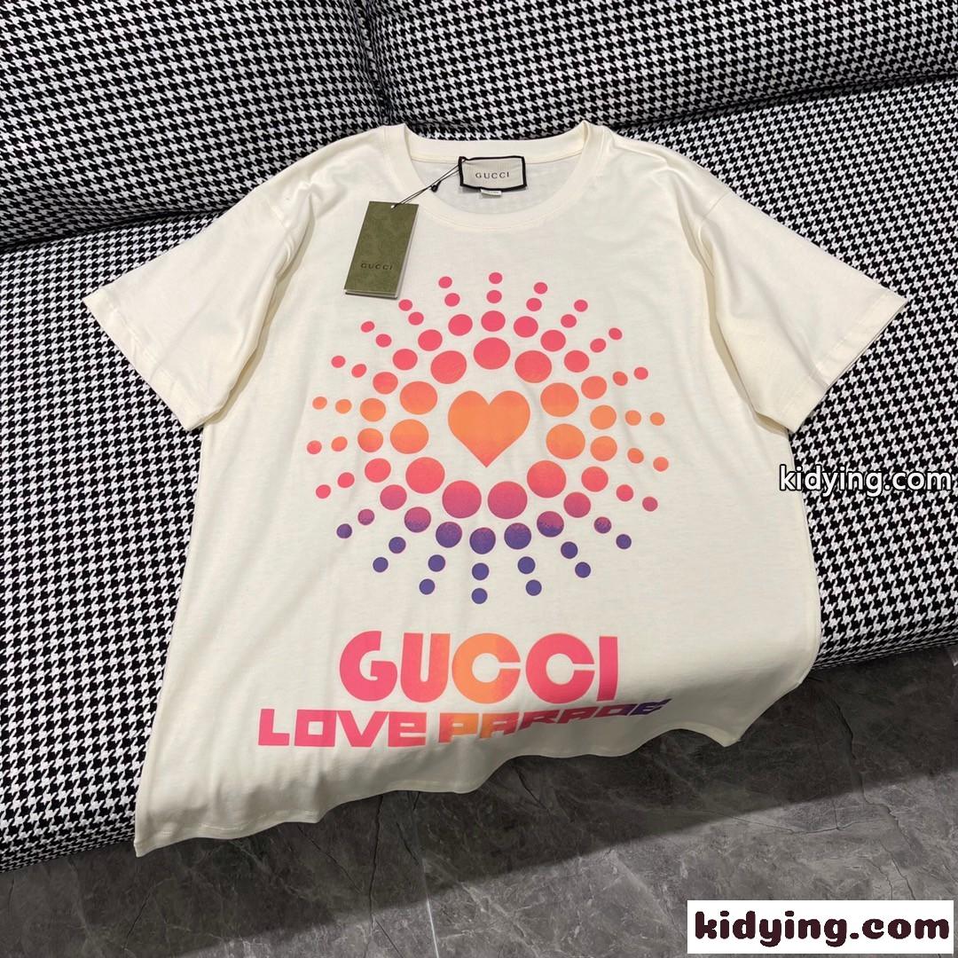 お洒落 プリント クルーネック 人気 グッチ Tシャツ コピー 合わせやすい 半袖 トップス-2