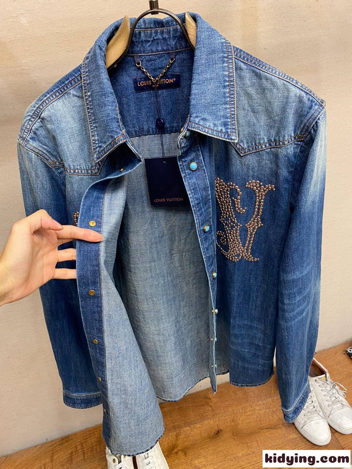 フィットロングスリーブデニムシャツ ルイヴィトン シャツ コピー おしゃれ-5