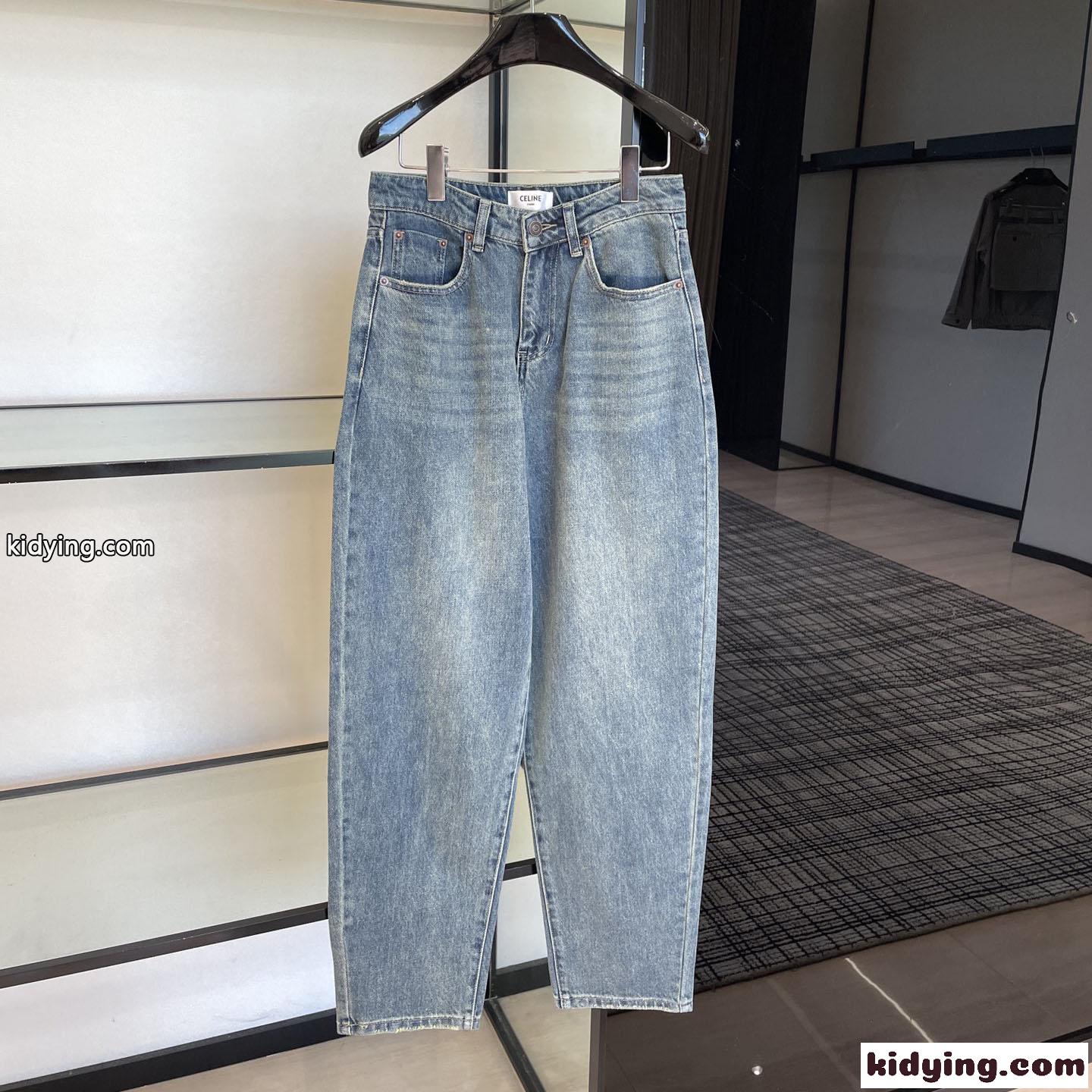 ゆったり 体型カバー 脚長効果 デニムパンツ セリーヌ ジーンズ コピー カジュアル-0