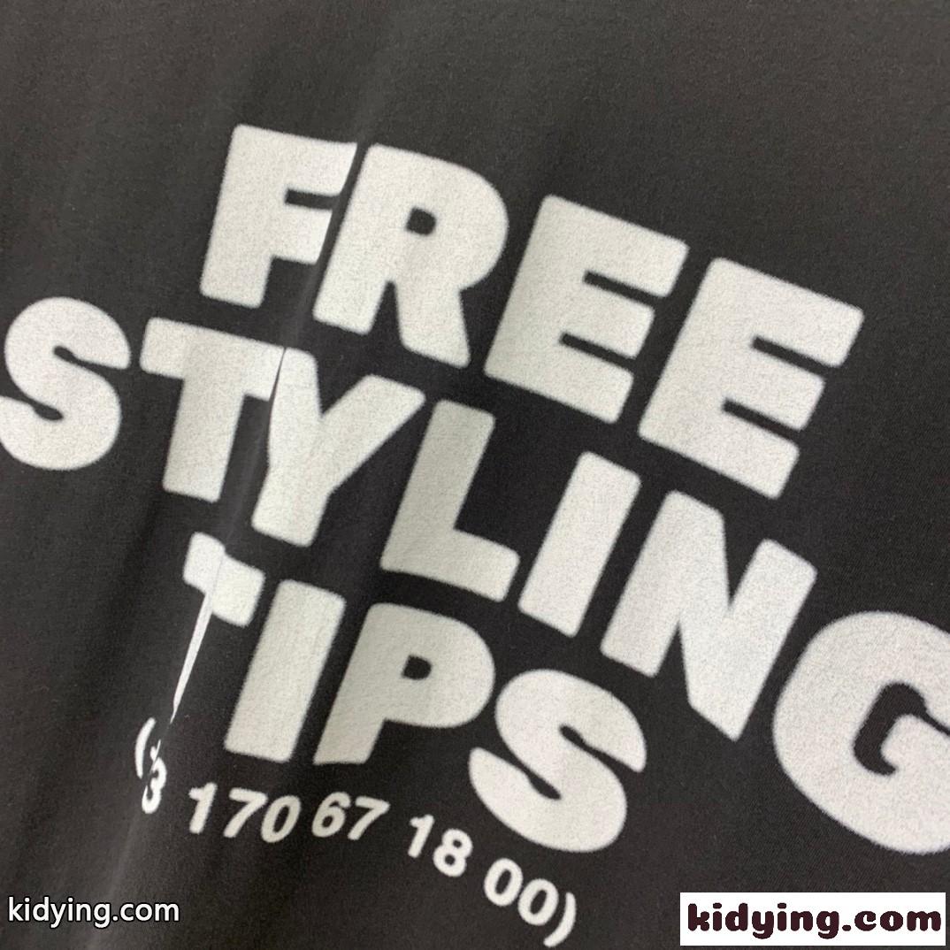 STYLING HOTLINE プリント 半袖Tシャツ バレンシアガ Tシャツ コピー ユニセックス-3