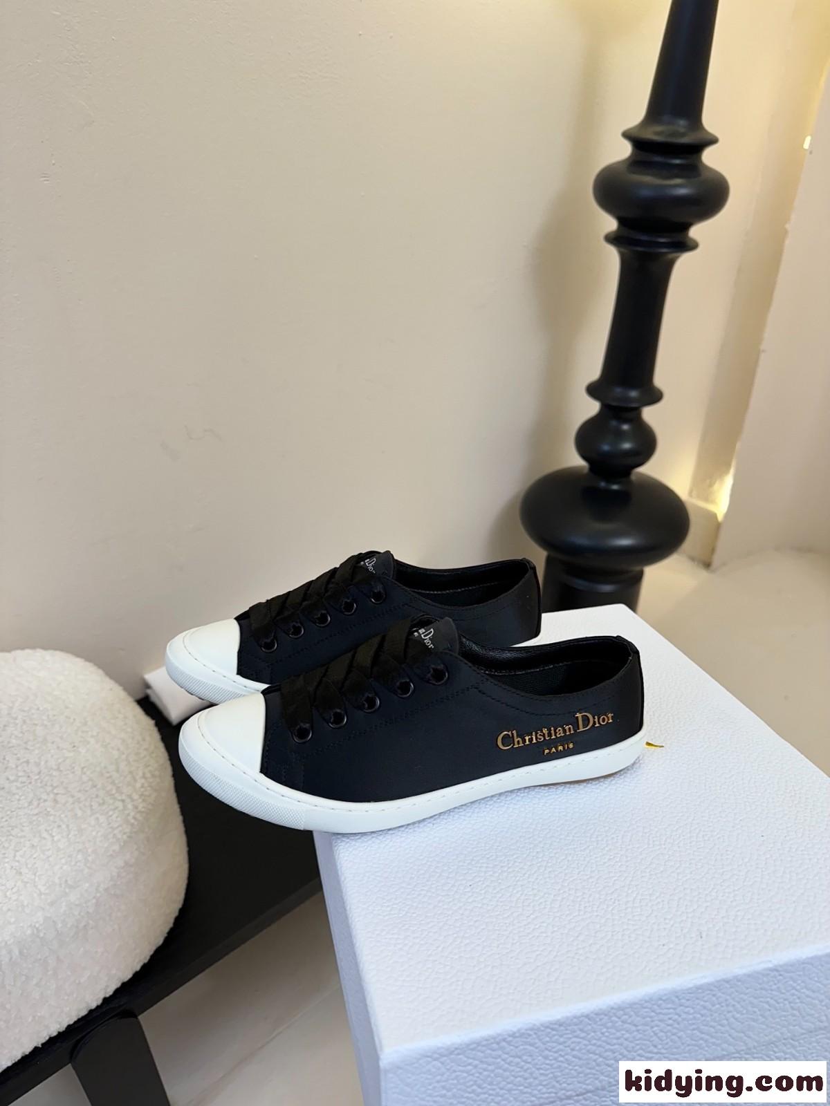 Dioriviera Dior Lucky スニーカー ディオール スーパーコピー サテン ブラック-3