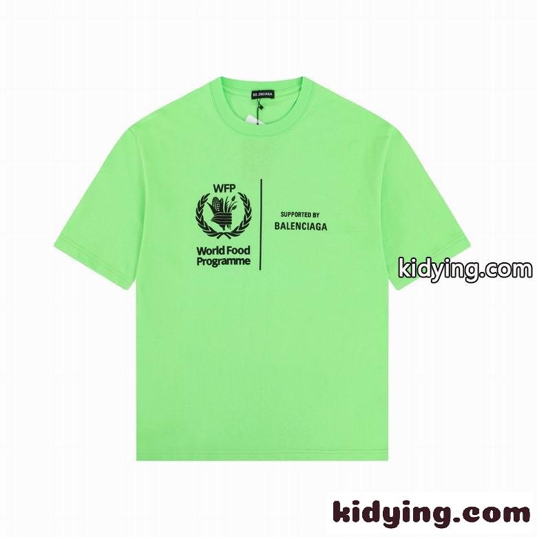合わせやすい 春夏 トップス 定番 クルーネック プリント バレンシアガ 半袖tシャツ コピー カジュアル-1