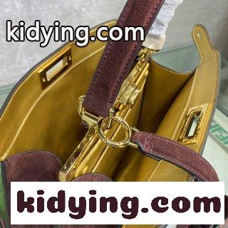 ​Iconic Peekaboo ISeeU中号手袋 コウジ革の材質 フェンディ バッグ 流行り コピー 両側に古典的なツイストロックが飾られている-1