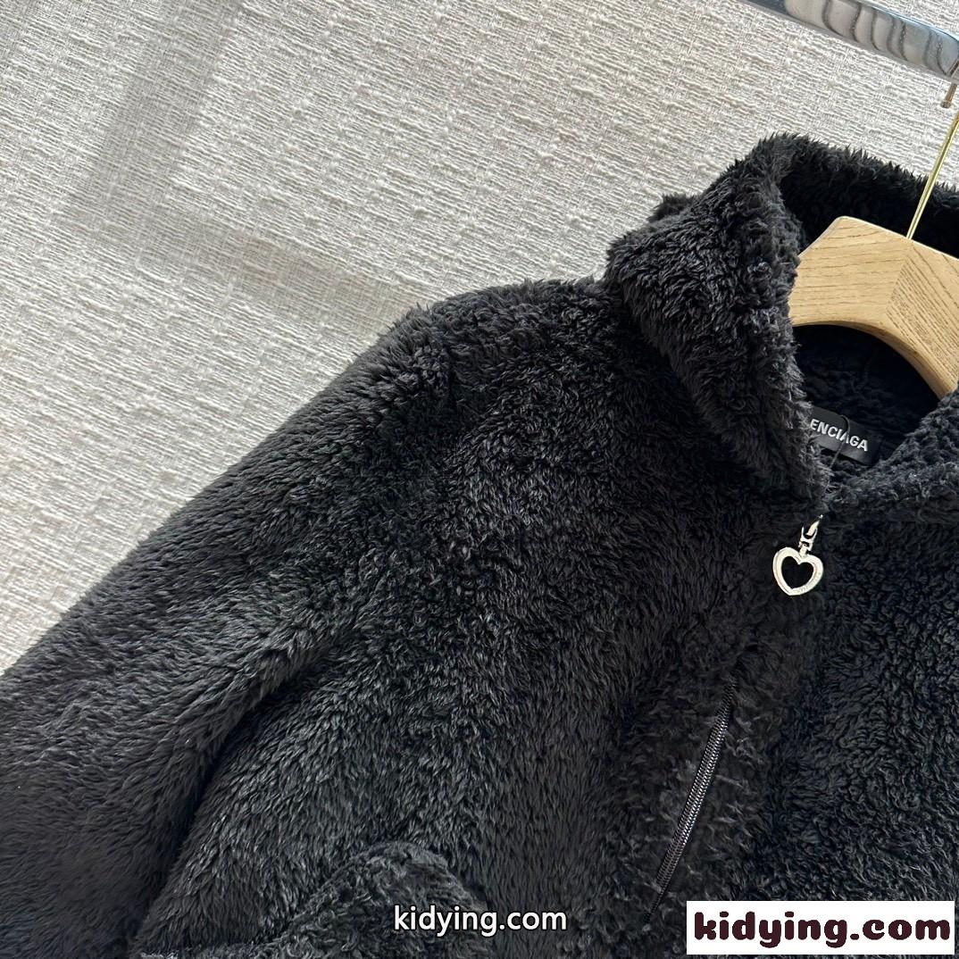 新作 バレンシアガ SOFTWEAR HEART ジップアップ HOODIE コピー ブラック-2