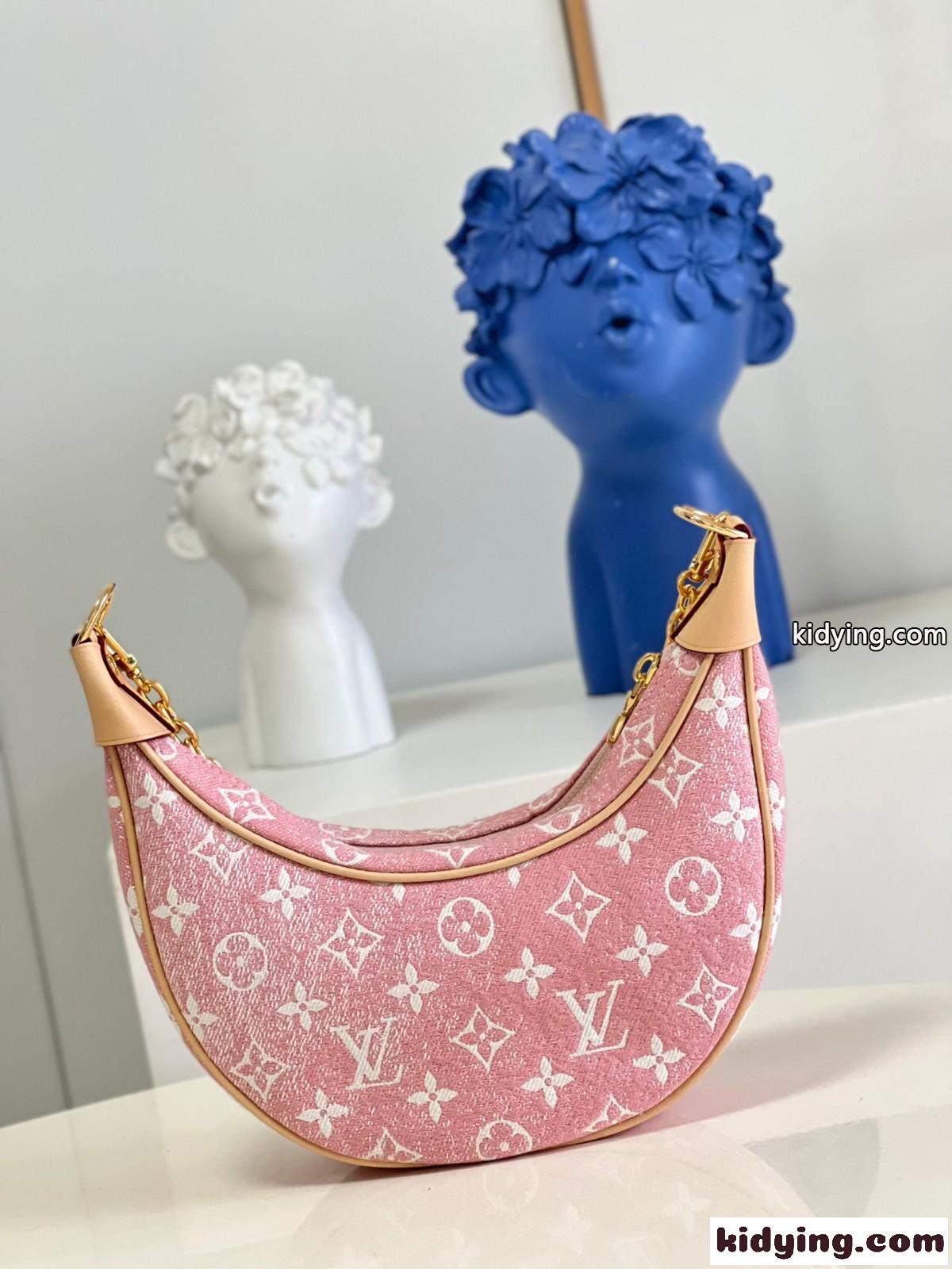 モノグラム ループ ショルダーバッグ ルイ・ヴィトン バッグ コピー デニム ピンク-2