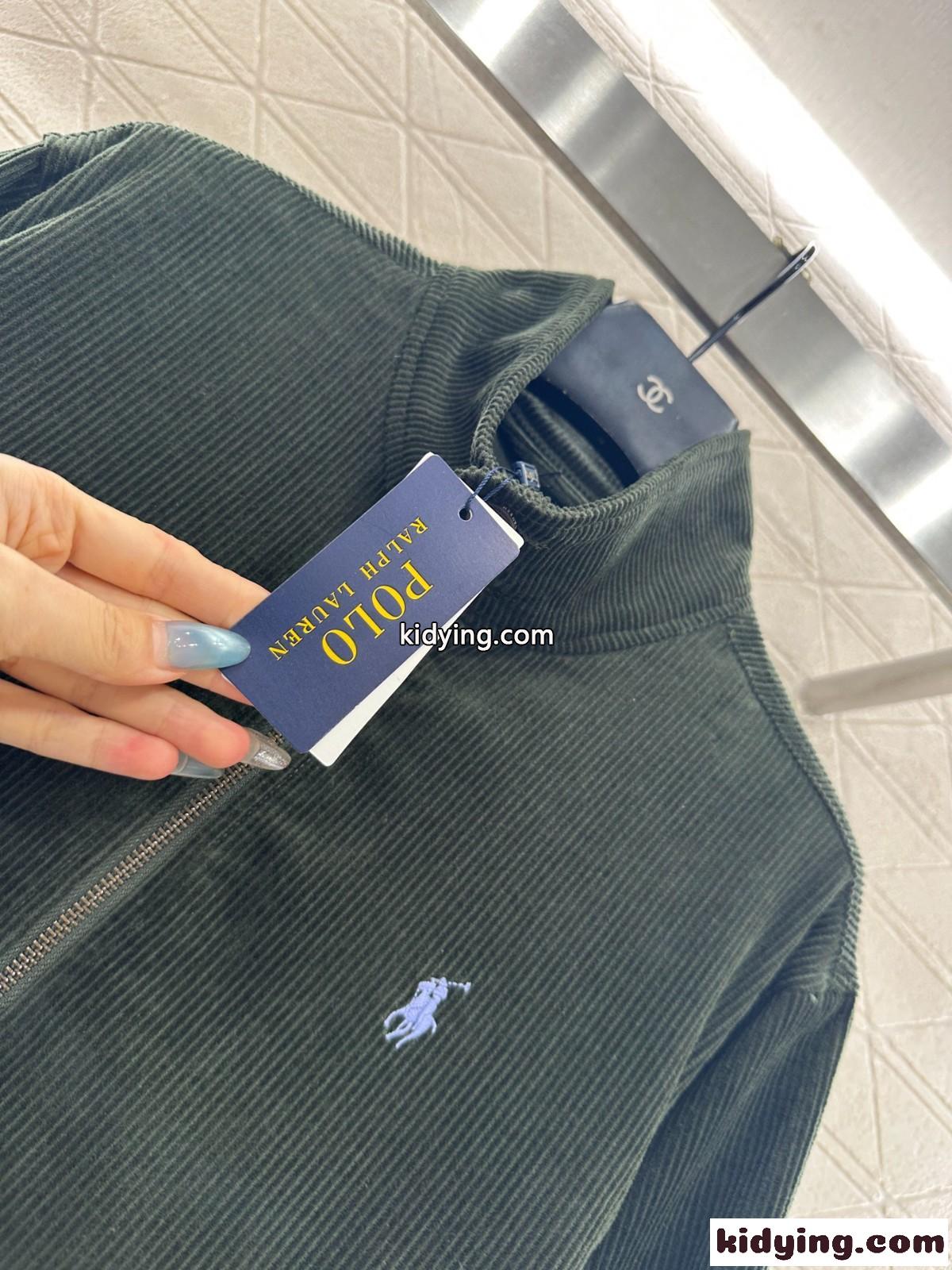 カジュアル コーデュロイ ポニー刺繍 ブルゾン ラルフローレン ジャケット 偽物 グリーン-2