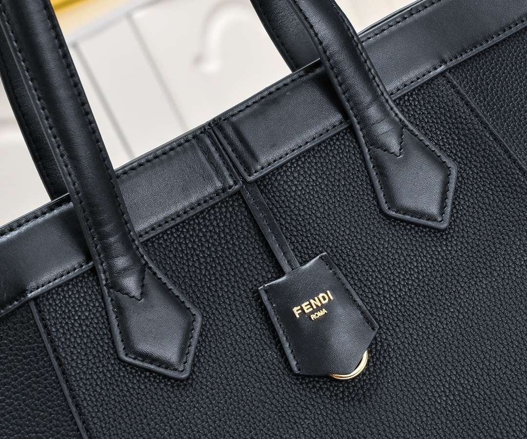 Fendi Origami ミディアム ブラックレザー 変形バッグ フェンディ バッグ コピー-4
