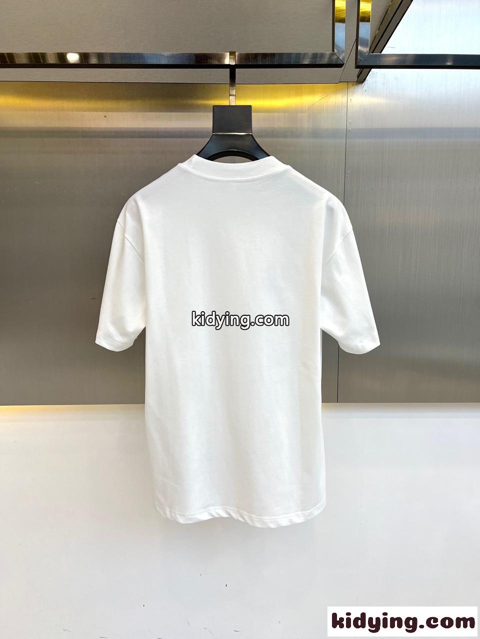 シンプル ロゴ入り クルーネック プラダ Tシャツ 偽物 半袖Tシャツ ホワイト-3