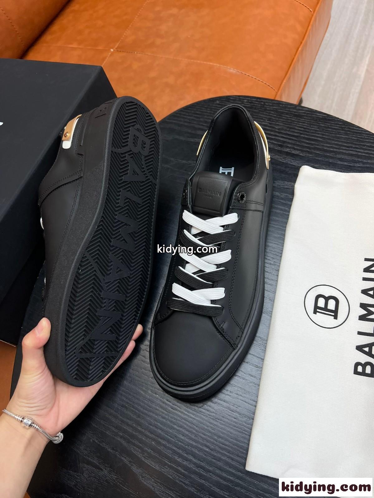 定番 レザー B-Skate スニーカー バルマン スニーカー コピー ブラック-3