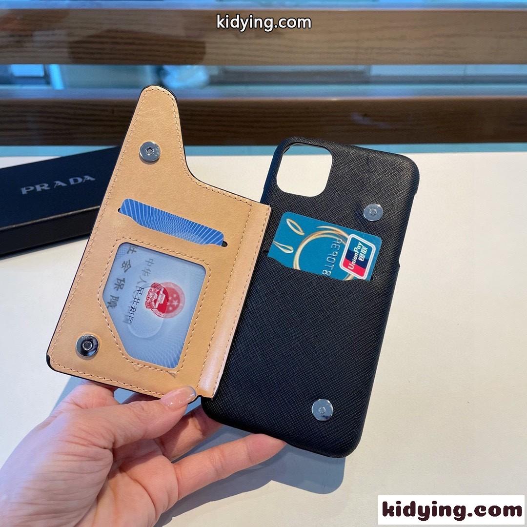 プラダ スマホケース コピー シンプル 上品 カード収納 アイフォンケース-2