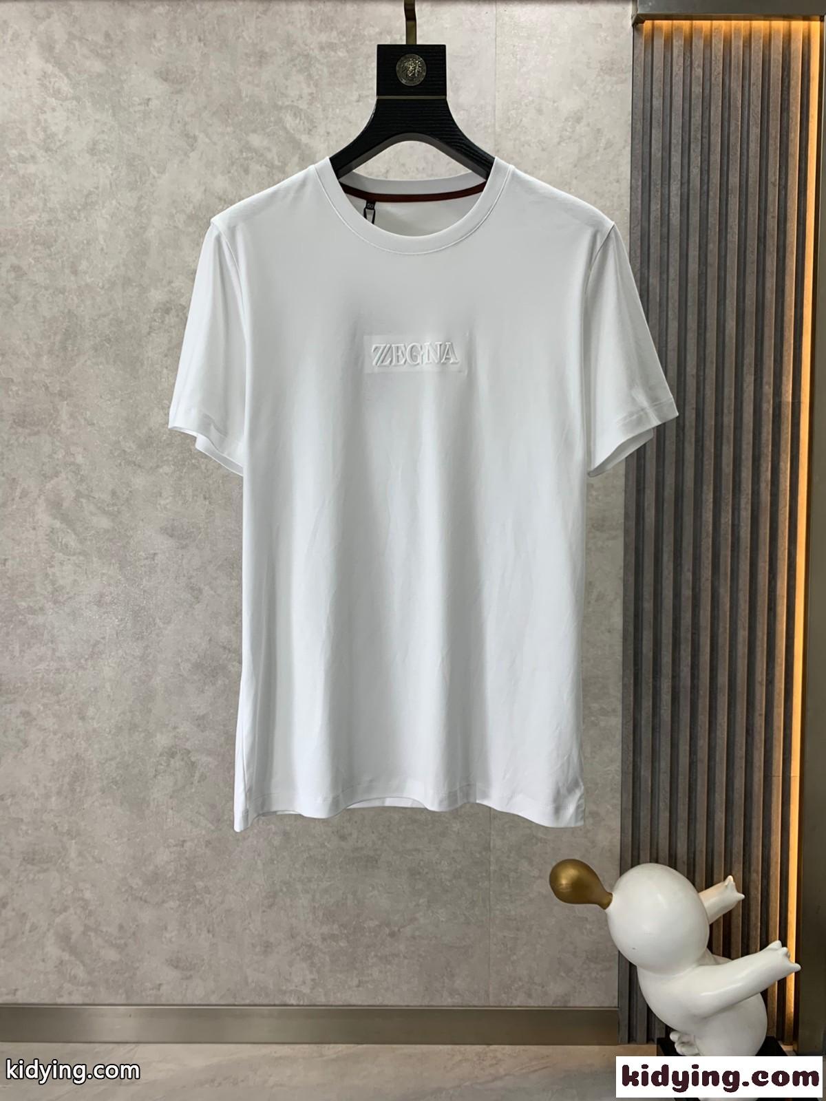 シンプル クルーネック エンボスロゴ 半袖tシャツ エルメネジルド・ゼニア Tシャツ コピー-2