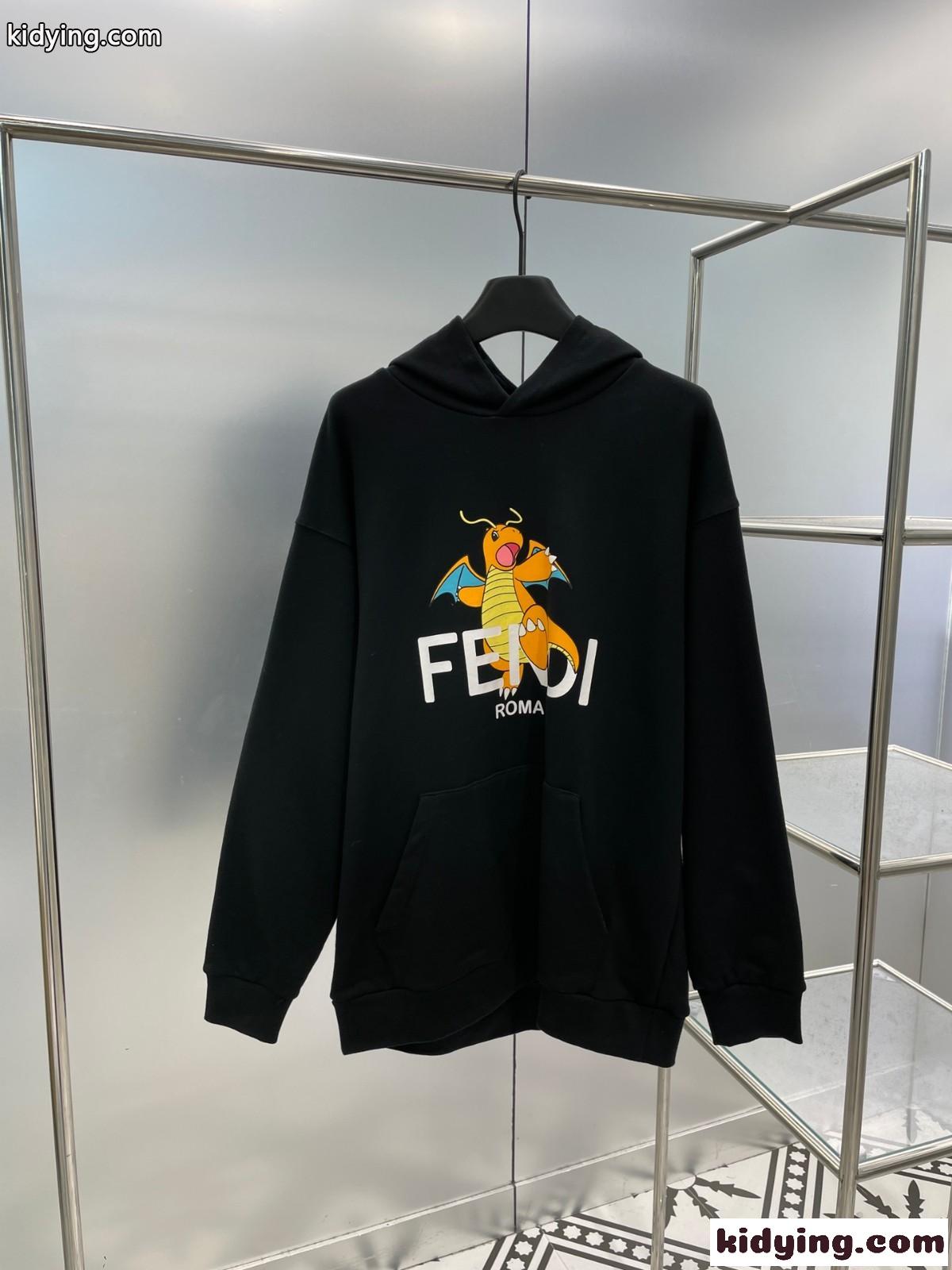 FENDI x FRGMT x POKEMON スウェットシャツ フェンディ パーカー コピー ブラック-0