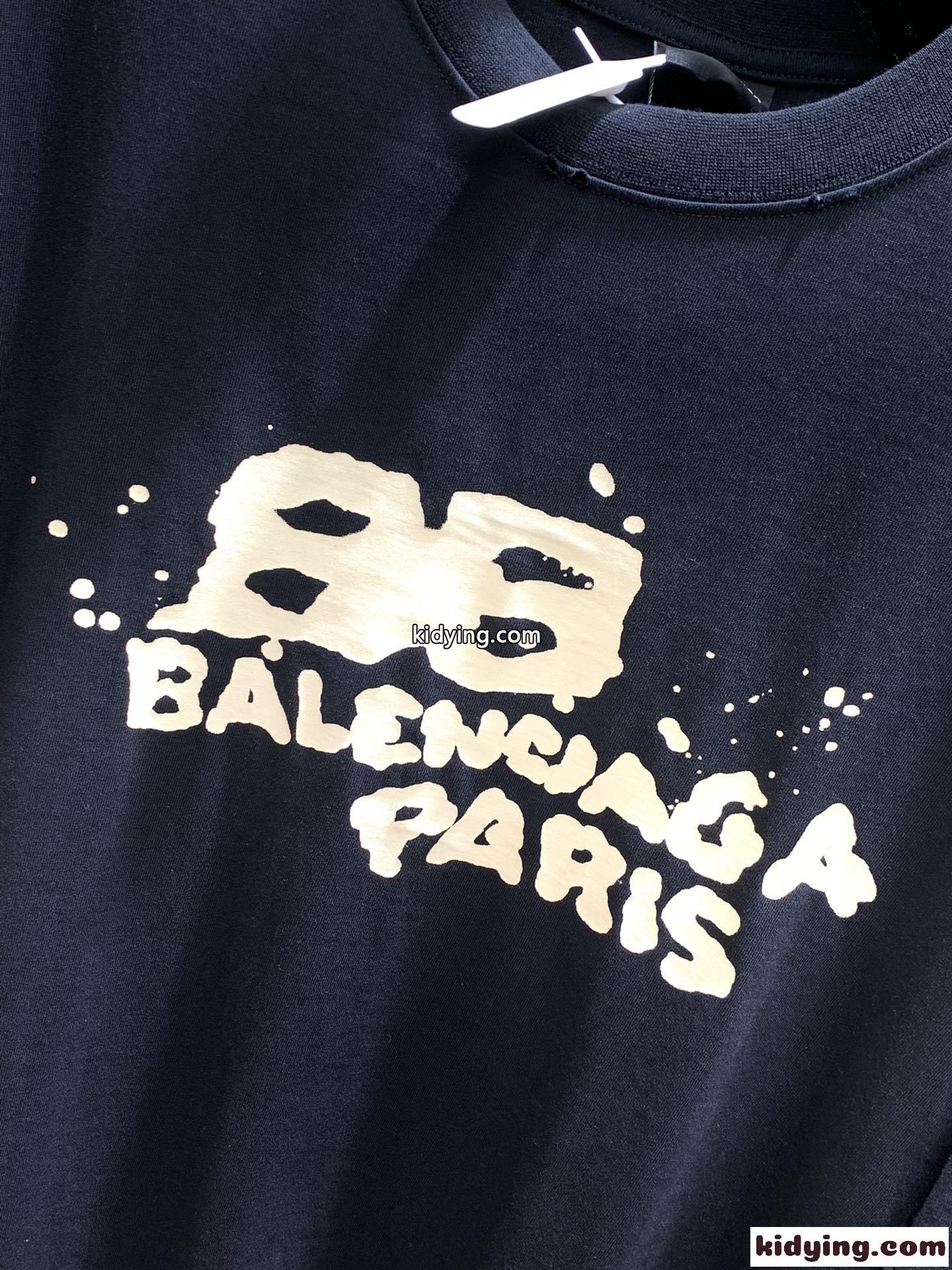 人気 カジュアル バレンシアガ Tシャツ コピー HAND DRAWN BB ICON 半袖Tシャツ-2