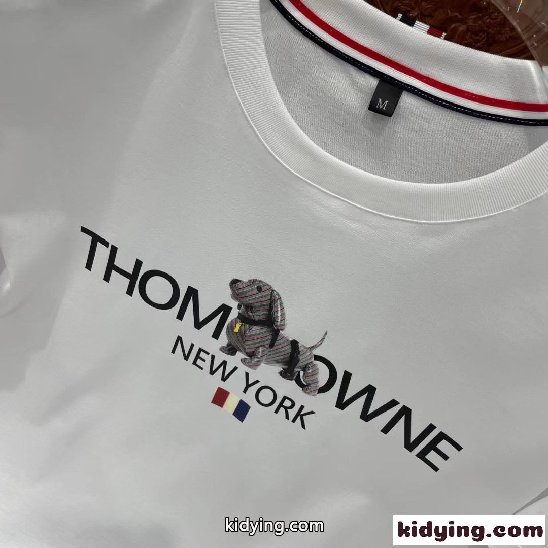 シルケット コットン 通気 快適 クルーネック トムブラウン tシャツ コピー メンズ 半袖 春夏 トップス 人気 プリント-2
