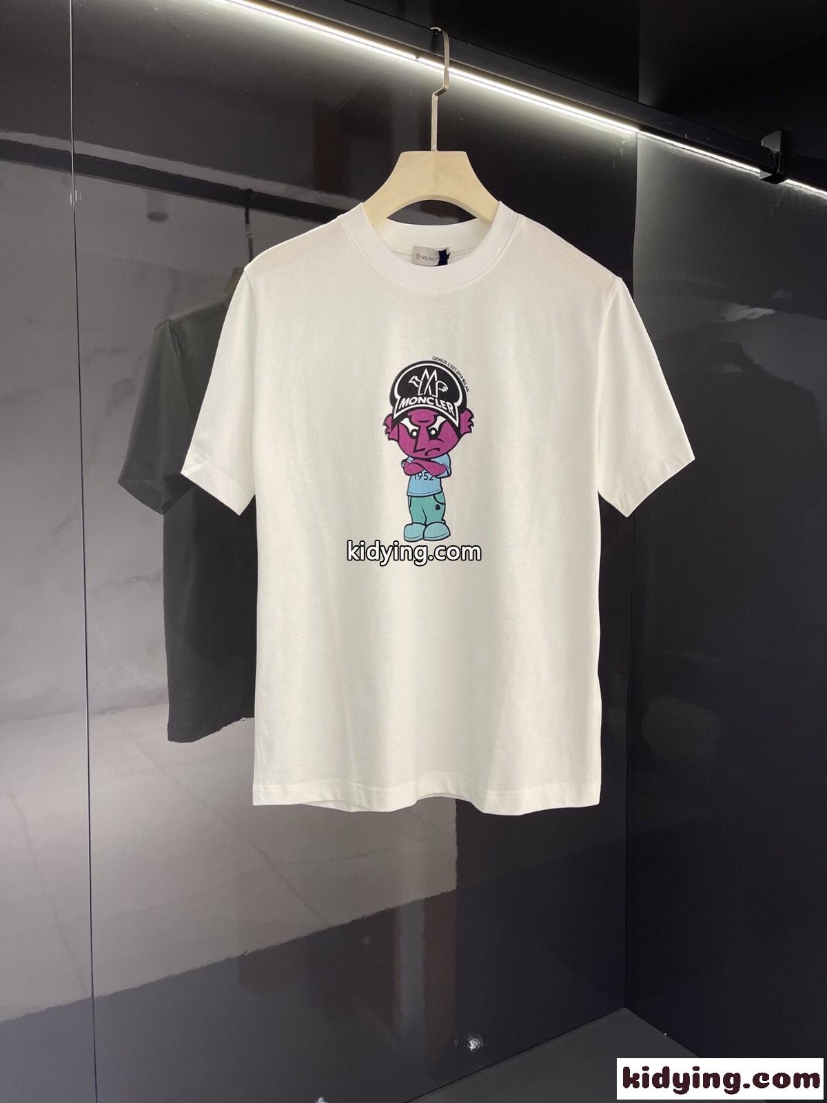 可愛い ユニセックス 春夏 クルーネック 人気 モンクレール tシャツ コピー プリント 半袖 トップス-0