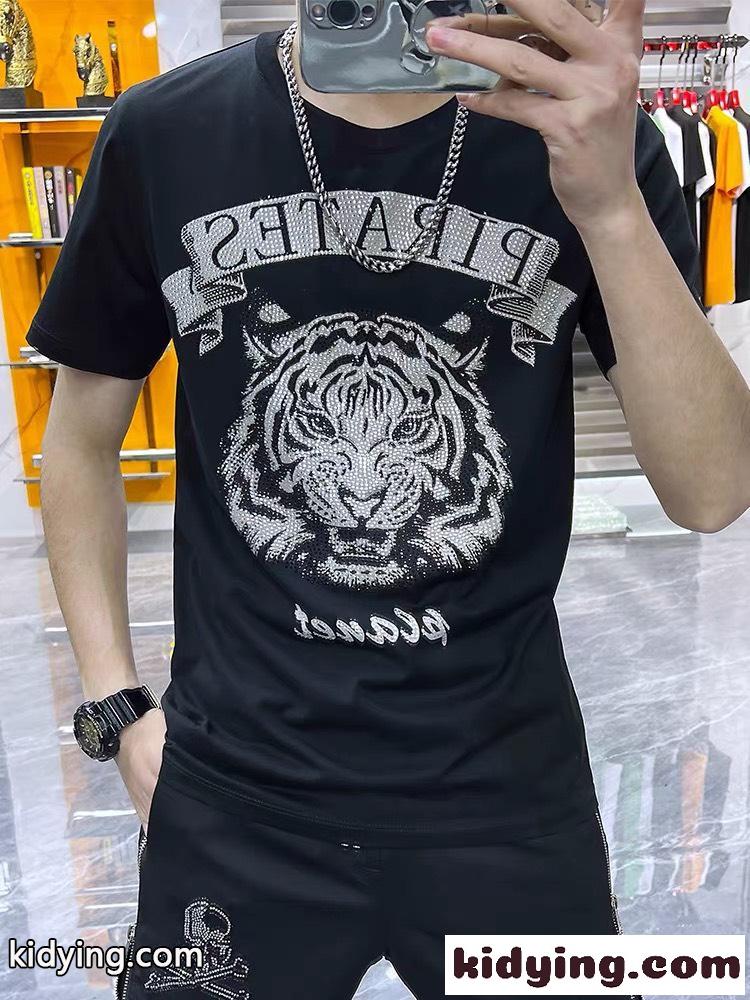 ストリート カジュアル クルーネック フィリッププレイン 半袖Tシャツ コピー 春夏 トップス 着心地いい-1
