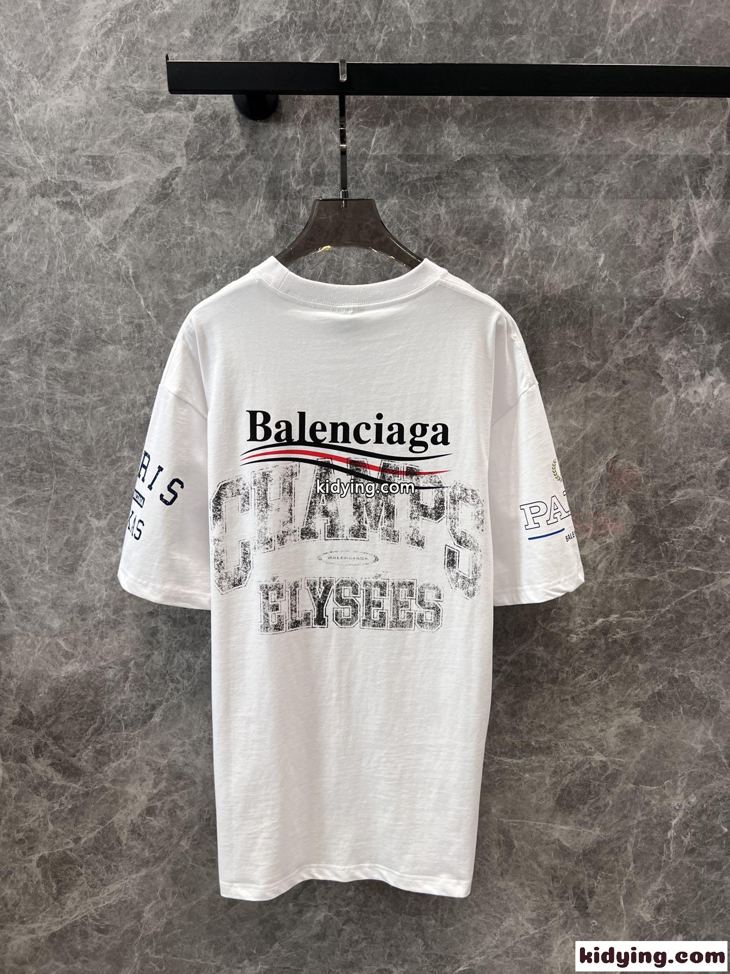 人気 カジュアル オーバーサイズ 半袖Tシャツ バレンシアガ Tシャツ コピー ホワイト-2