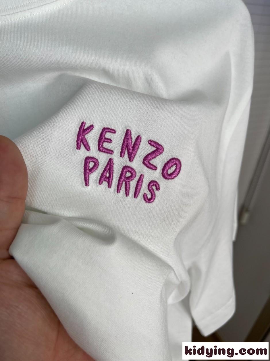 KENZO Boke Heart 半袖Tシャツ コットン ケンゾー Tシャツ コピー ホワイト-4