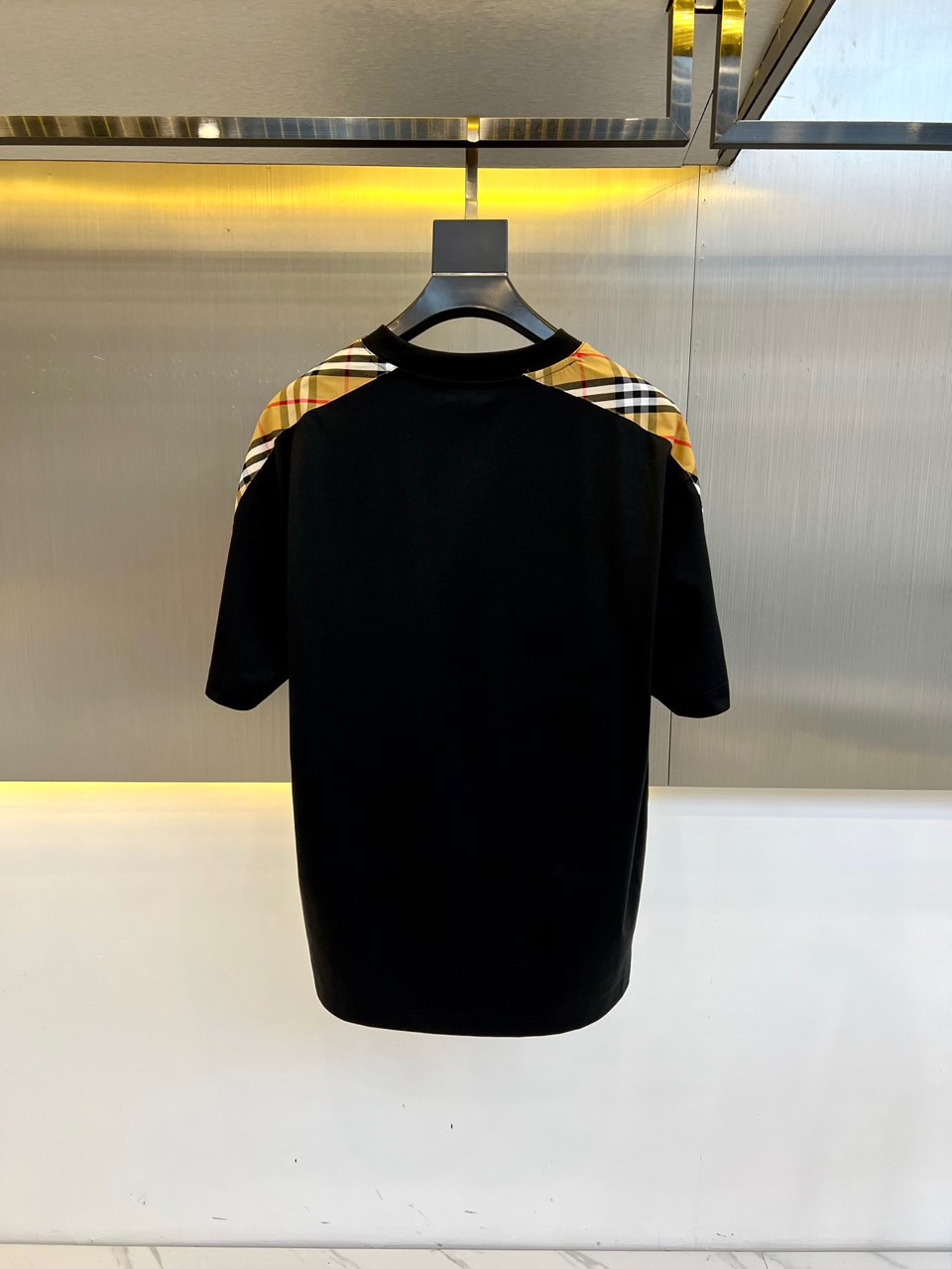 カジュアル コットン クルーネック Tシャツ バーバリー 半袖Tシャツ コピー ブラック-4
