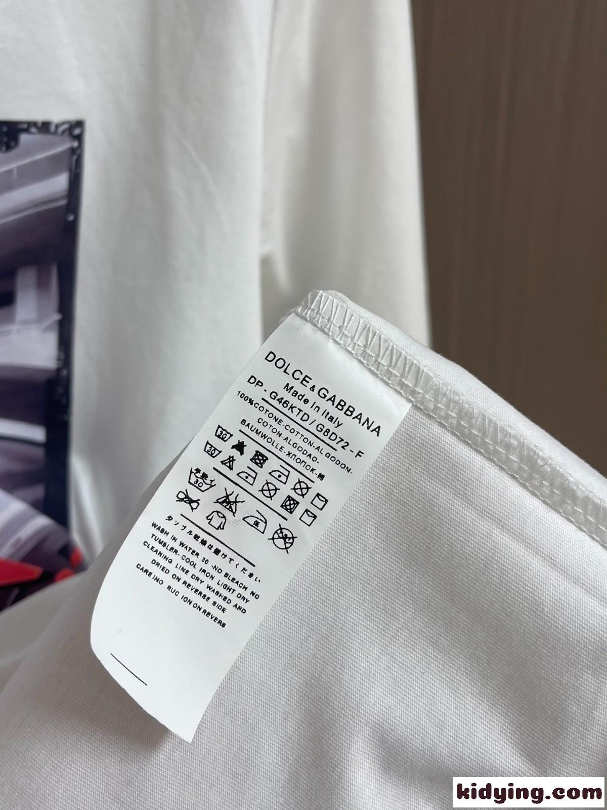 イタリアンホリデープリント 半袖Tシャツ ドルチェ&ガッバーナ Tシャツ コピー コットン-3
