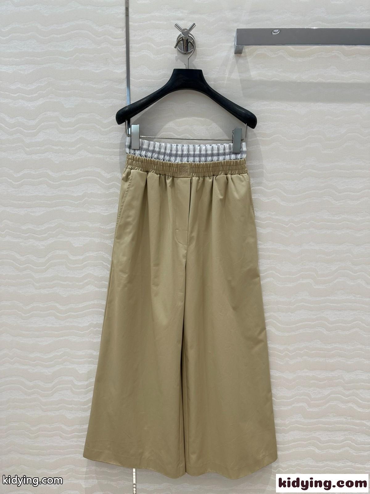 おしゃれ クロップド トラウザース ロエベ パンツ コピー レディース ベージュ-2